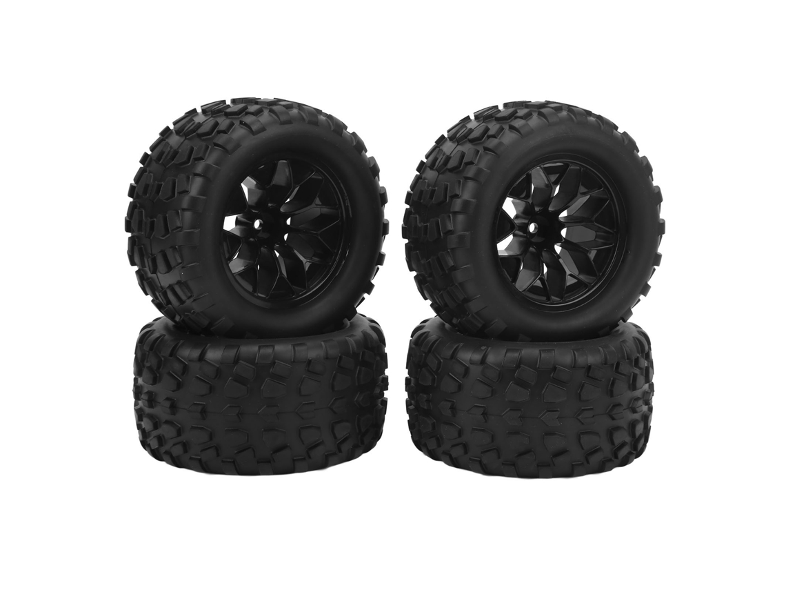 Neumáticos Y Ruedas De Goma Preencolados Para Camión Rc A Escala 1/10, Accesorios De Repuesto