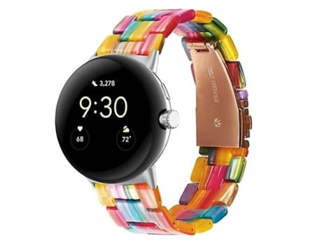 Correa De Reloj Inteligente Para Google Pixel Watch Rainbow Three Beads Resin Watch Band VENISYMLIS