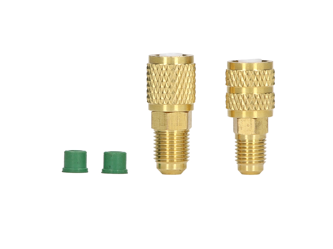 Adaptador Para Refrigerante R22 R410, Rosca Sae 1/4 5/16, Cobre, Giratorio Con Anillos