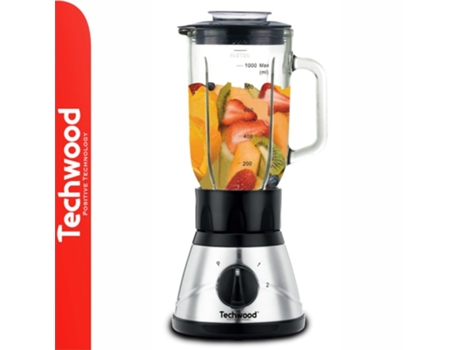 400W 1L Licuadora De Acero Inoxidable Con Frasco De Vidrio De Techwood
