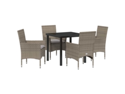 Maison Exclusive - Conjunto De Comedor De Jardín 5 Pcs Gris Ratán Sintético