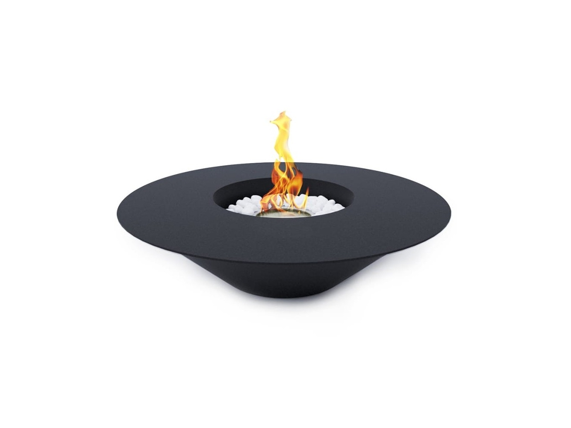 Chimenea de bioetanol redonda para jardín al aire libre SANTORINI Black d.60