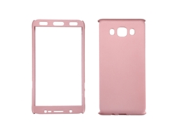 Mali capa Slim de Proteção 360° com Vidro Temperado para Samsung Galaxy J7/2017 Rosa Dourado