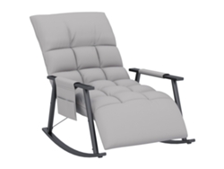 Sillón columpio/relajación con soporte de peso, respaldo regulable (hasta 120 kg), en tejido de microfibra, con bolso lateral.