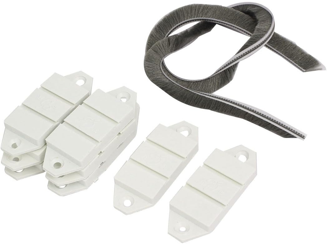 8 Piezas De Bloque De Plástico Cortavientos Para Ventana Corredera De 79 Mm X 30 Con Tira De Sellado