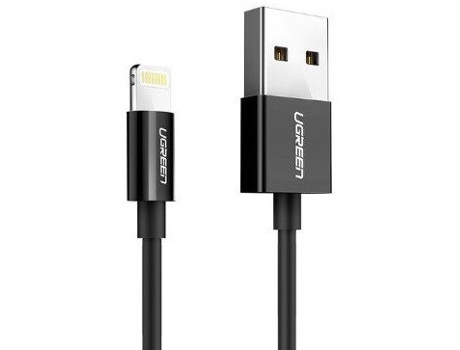 Ugreen 80822 US155 mobile phone cable Black 1 m USB A Lightning