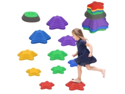 Juego de piedras de equilibrio para niños a partir de 3 años, 11 piedras, antideslizantes, soportan hasta 80 kg, con diseño de estrella de mar.