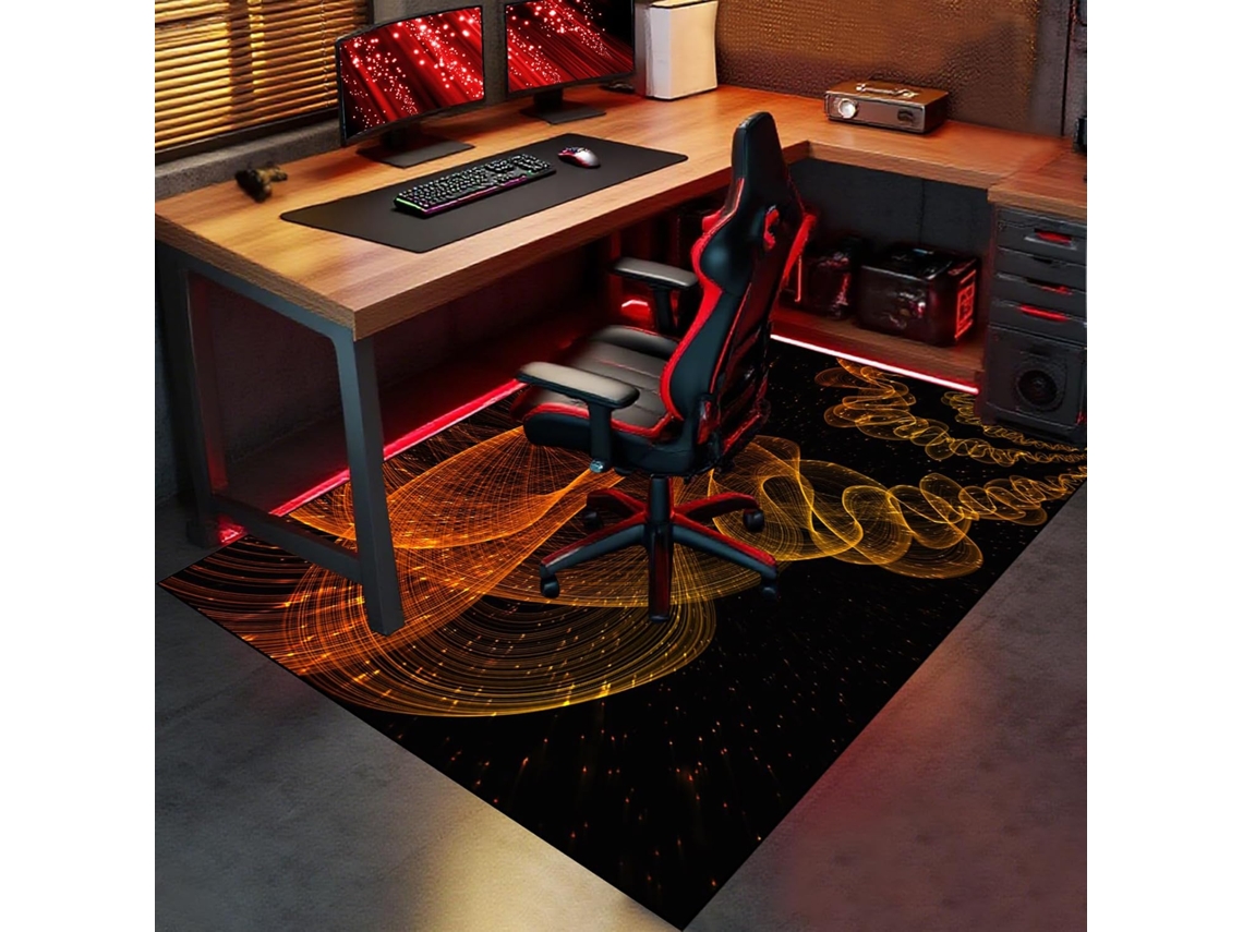 Tapete Cadeira Escritório Protetor 70 X 120 Cm Tecido Piso Carpete Jogos, Gamer, Escritório,