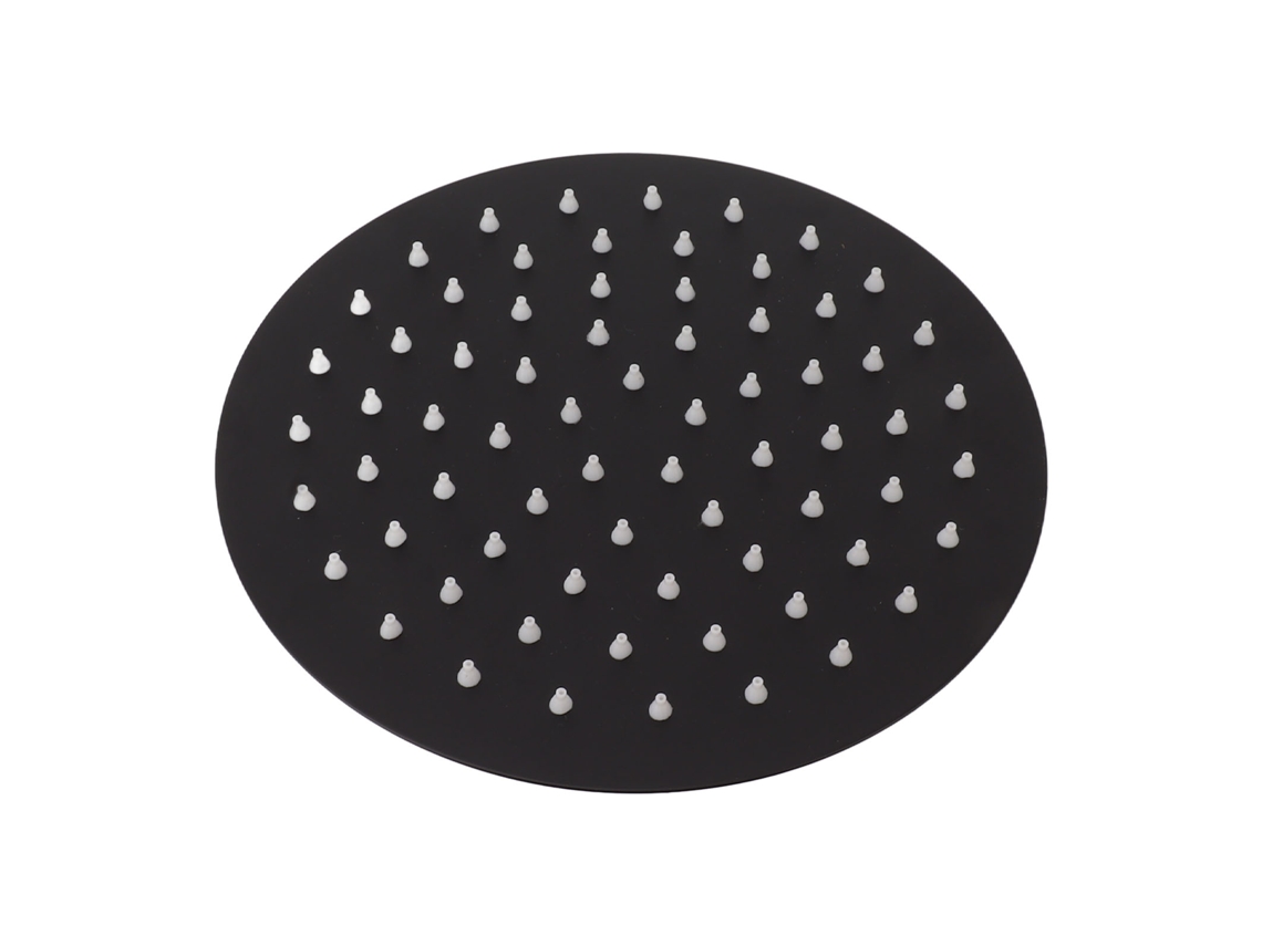 Cabezal de ducha de lluvia redondo de acero inoxidable negro de 8 pulgadas