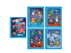 Libro mágico de acuarela (robot) para niños, libro de rompecabezas de agua para garabatear repetidamente.