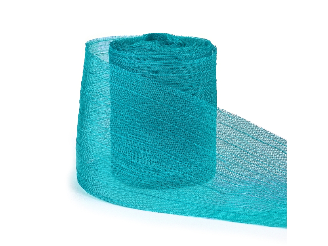(azul) Cinta De Hilo Arrugado De 5 Yardas Y 4 Cm, Adecuada Para Accesorios Para El Cabello, Manualidades De Bricolaje Y Decoraciones.