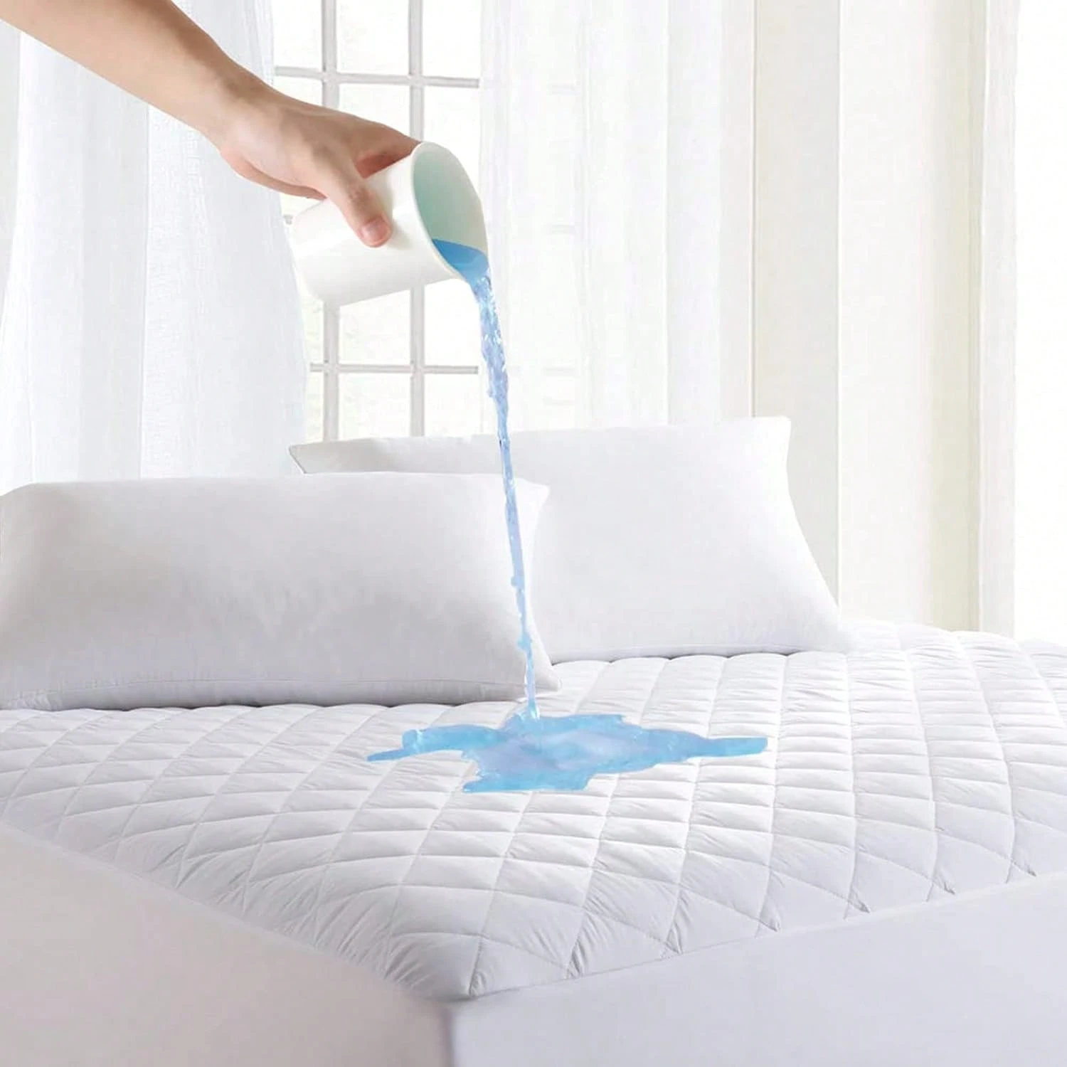 Protetor Cama Impermeável Acolchoado Elástico Macio 150x190cm