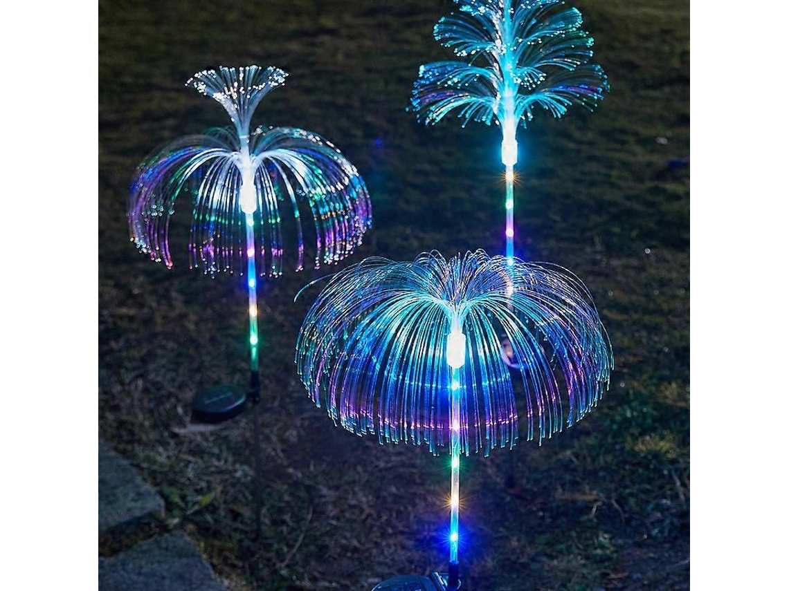 Nueva lámpara de fibra óptica para exteriores con forma de medusa, impermeable, decorativa, para jardín, ambiente navideño, Rosewell