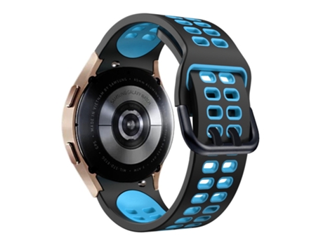 Correa de Silicona bicolor con hebilla de doble orificio para Samsung Galaxy Watch 5 40mm/44mm/5 Pro 45mm - negro/cielo azul