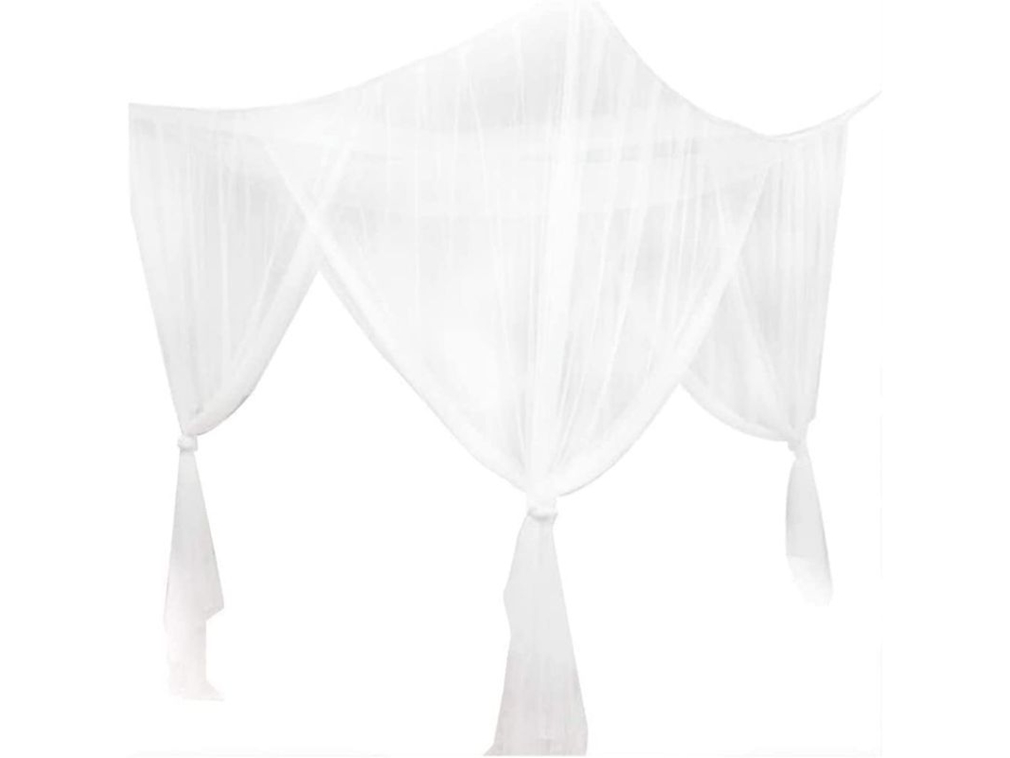 Mosquitera De Esquina Para Columna, Cuatro Puertas, Mosquitera Cuadrada Para Cama, Techo Suspendido, Blanca, 190x210x240cm