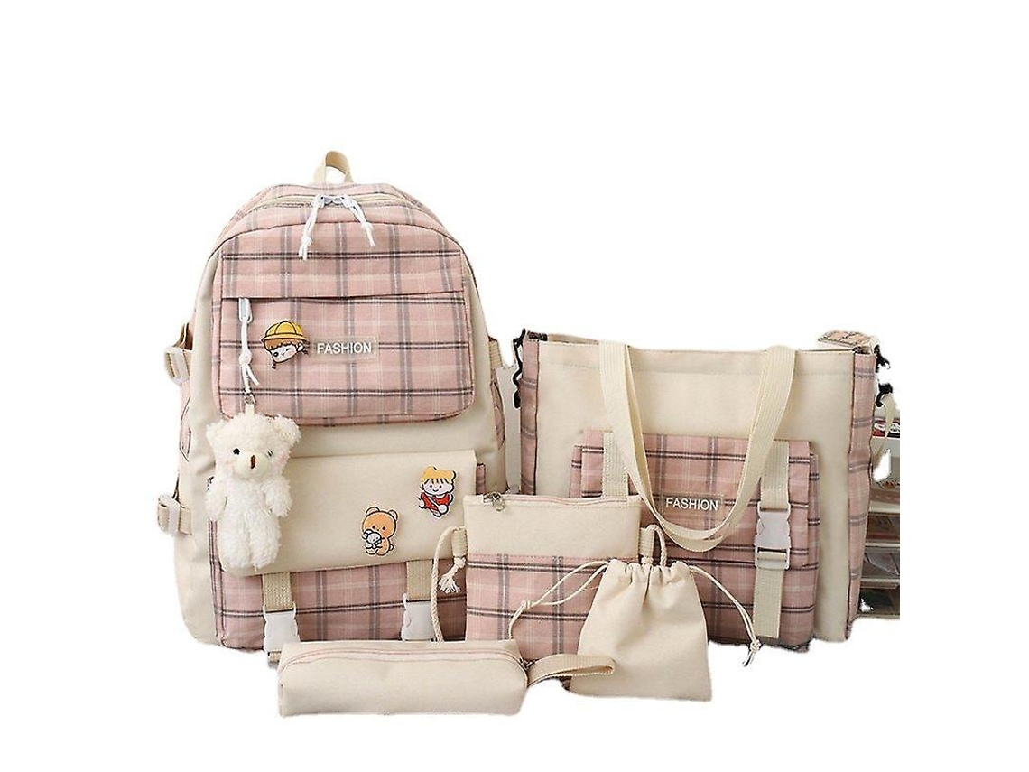 Mochila escolar para estudiantes, mochila de viaje, moderna, de gran capacidad, conjunto de cinco piezas, Campus Chennnls