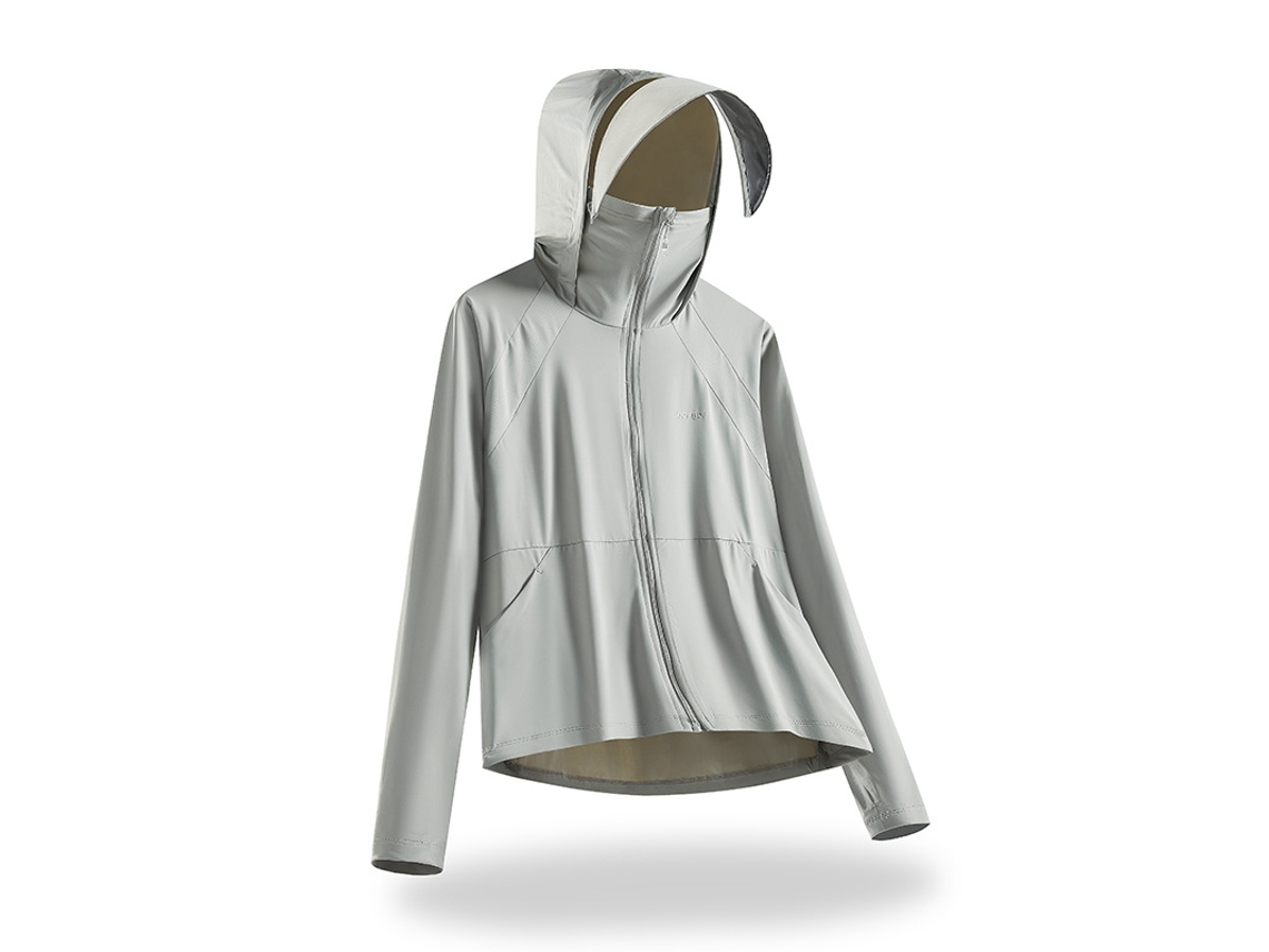 Chaqueta Feminina Chrui Protección Upf 50+ Seda De Hielo Secado Rápido (gris, M)