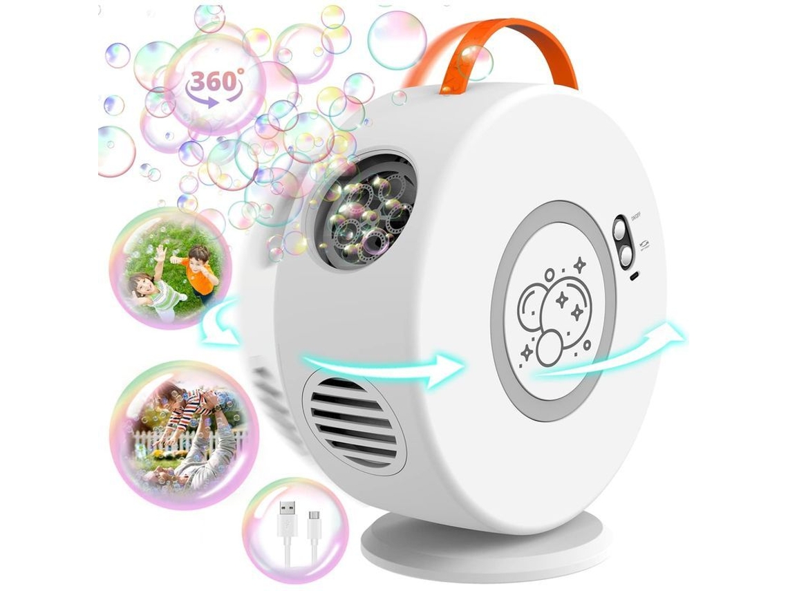 Máquina Automática De Burbujas Eléctrica Con Rotación De 90°/360° Y Carga Usb, Apta Para Niños Y Adultos.