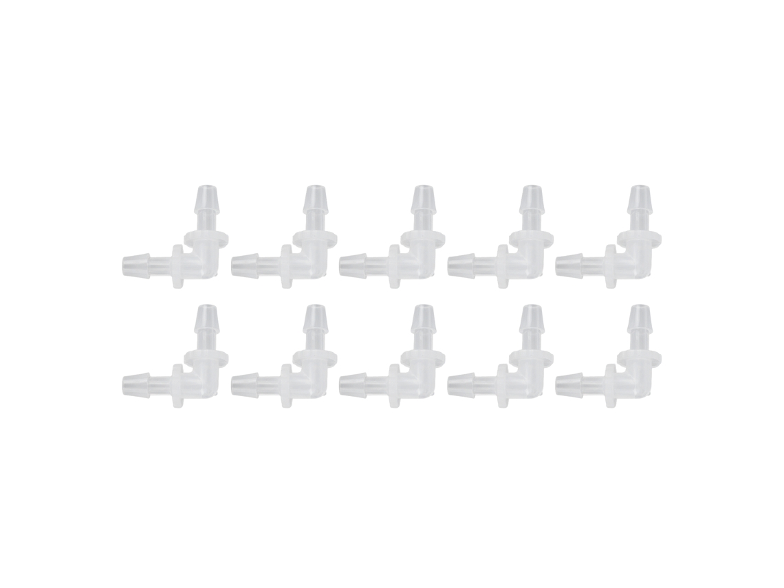 10 Conectores De Manguera Acodados De 90 Grados De Plástico Pe, Adaptador De Diámetro Igual De 4,8 Mm