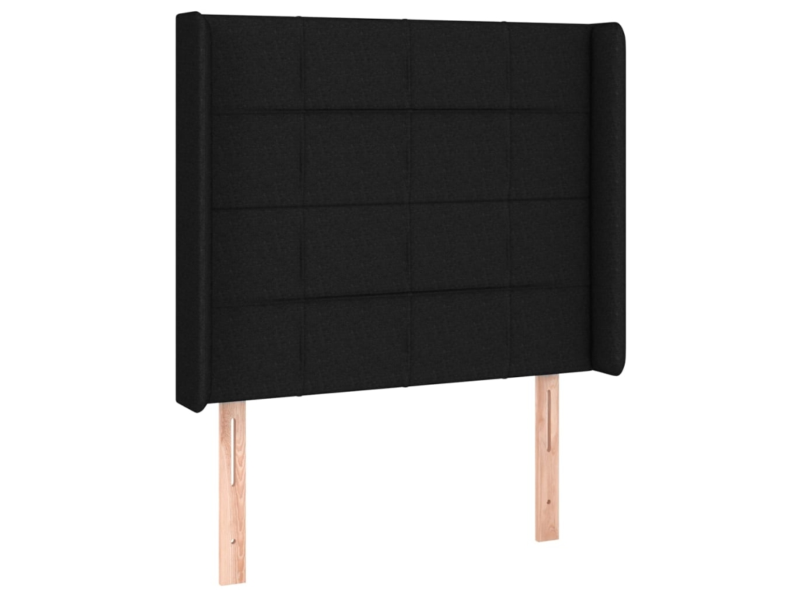 Maison Exclusive - Cabecero Con Orejas De Tela Negro 93x16x118/128 Cm