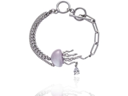 Pulsera De Aleación Para Mujer, Exquisita Y De Ensueño, Pulsera Del Amor Con Colgante De Medusa Púrpura En Dos Capas.