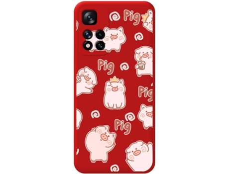 Carcasa para Xiaomi Redmi Note 11 Pro+ Plus 5G TUMUNDOSMARTPHONE Silicona Líquida Dibujos Rojo