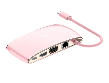 Adaptador AIGO H9S 9In1 Tipo-C a 3Usb3.0 HDMI Sd/Tf Pd VGA 1000Mbps para Huawei Mate40/P50 S20