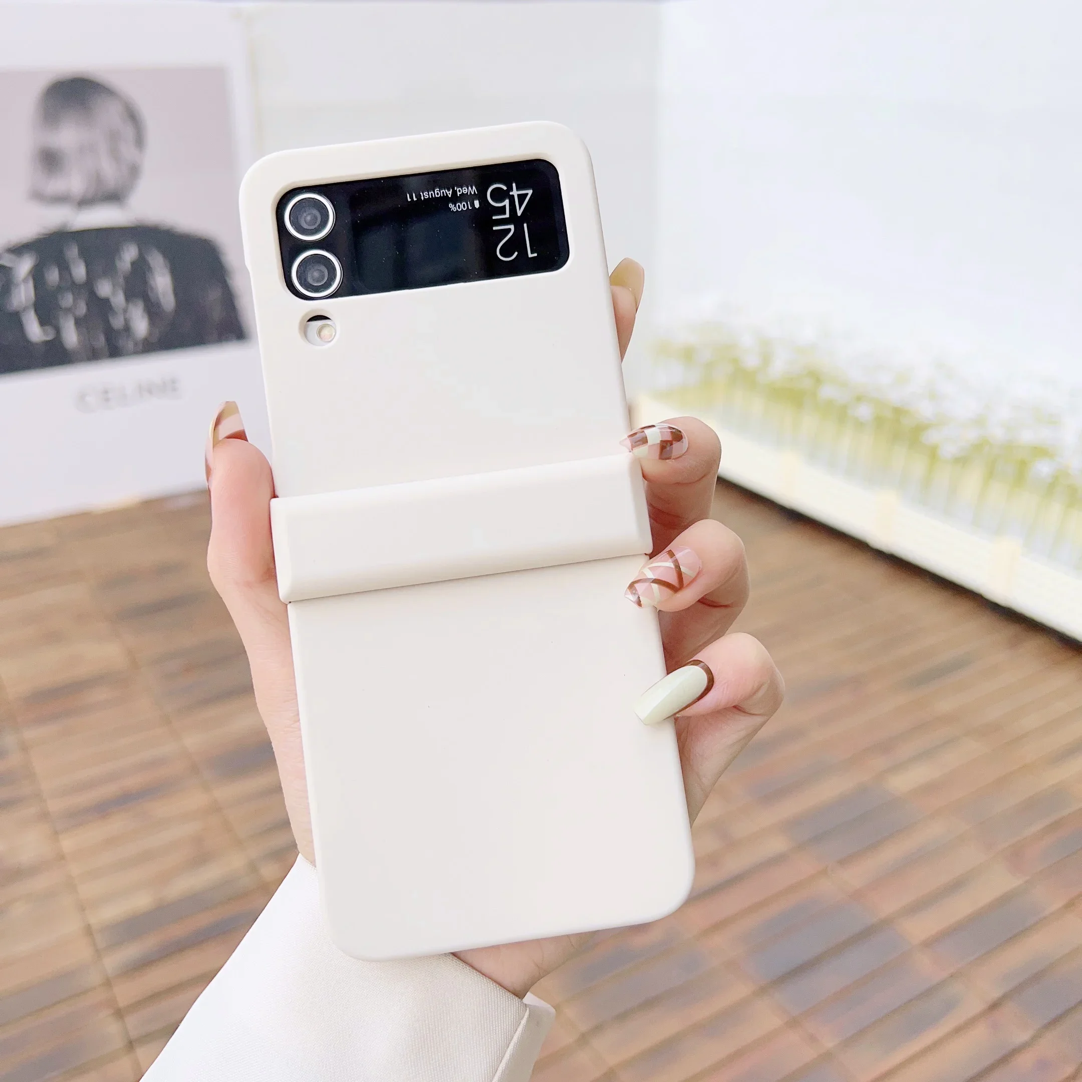 (blanco, Galaxy Z Flip3 5g) Funda Plegable Ultradelgada Y Rígida Para Teléfono, A Prueba De Golpes, Agradable Al Tacto Y Altamente Protectora.