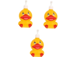 Juego de 3 botellas con dosificador en forma de pato para loción y gel, ideales para viajes, S
