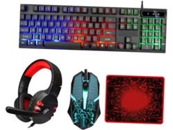 Teclado Con Cable, Ratón Ergonómico Retroiluminado Con Cable, Conjunto De Auriculares Usb