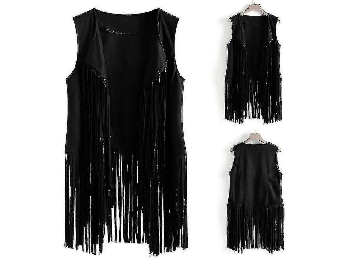 Chaleco De Mujer Estilo Vaquero/vaquera De Los Años 20 Con Flecos, Sin Mangas, Chaqueta Hippie Retro, Moto Am