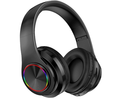 Auriculares Bluetooth, Auriculares estéreo plegables inalámbricos y con cable Micro SD/TF, FM para teléfono celular, PC, orejeras suaves y peso CHR...