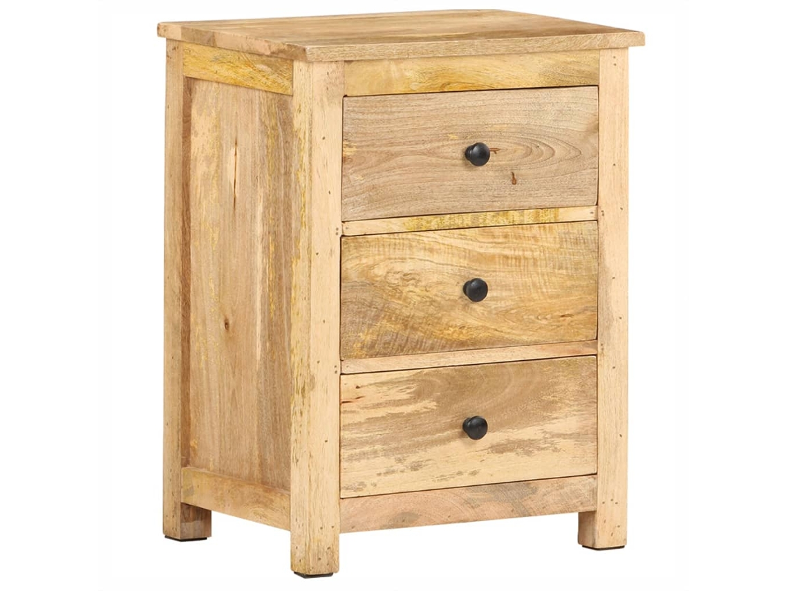 Mesita de Noche 45X35X60 Cm Madera de Mango Maciza