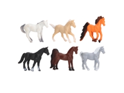 Conjunto De 6 Figuras De Cavalo Simuladas Brinquedo Educativo Para Crianças Decoração