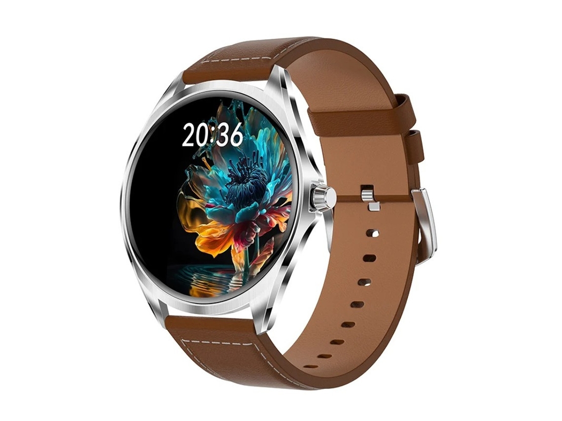 Reloj inteligente con pantalla AMOLED de 1,43 pulgadas, llamadas Bluetooth y modos deportivos Marrón Yizhood