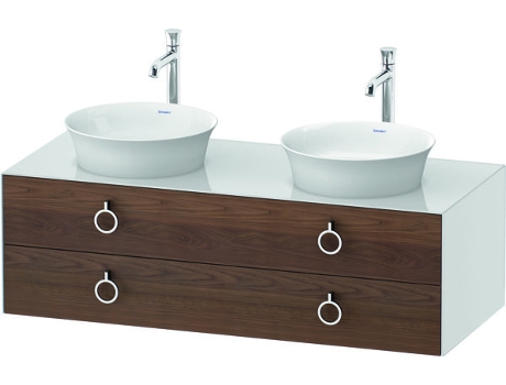 DURAVIT Tulip blanco, mueble de baño colgado en la pared, ancho 1300 x profundidad 550mm, con 2 cajones, con tirador, WT4993B