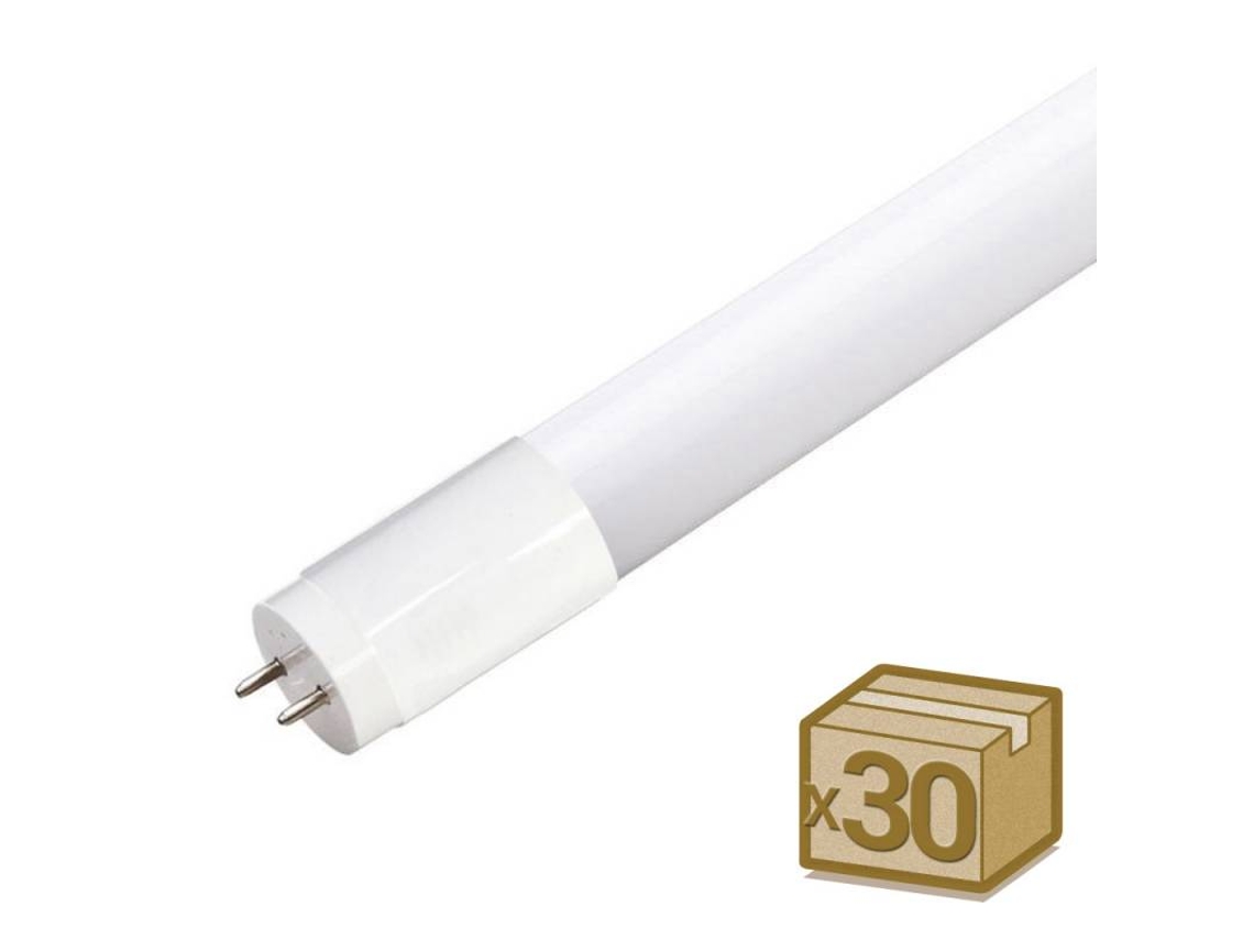 Conjunto 30 Tubos Led LEDBOX T8 SMD2835 Cristal - 10W - 60cm, Conexión un Lateral, Blanco frío