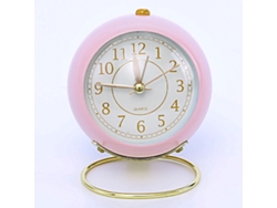 2026-reloj De Metal Estilo Europeo Silencioso Niños Alarma Cuarzo Electrónico Rosa Para Sala Dormitorio