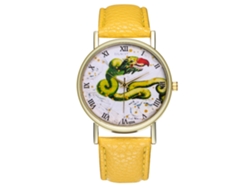 Reloj De Pulsera Analógico De Cuarzo Con Pantalla Redonda, De Moda (amarillo)