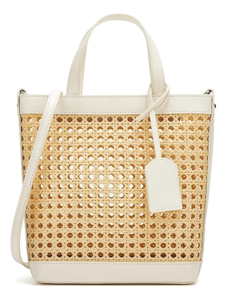 Bolso de mimbre para mujer, bolso de playa de paja vayotoy