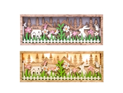 Conejo De Madera Para Decoración De Pascua Con Luz Led, Ideal Para Mesa Y Hogar.