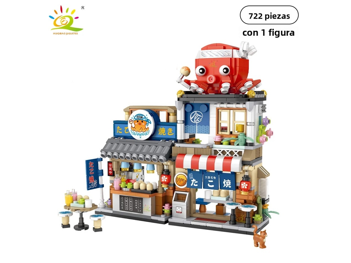 Mini City Shop - Escena callejera japonesa - Bloques de construcción - Juguete infantil - Bloques de construcción Mdug (estilo 2)