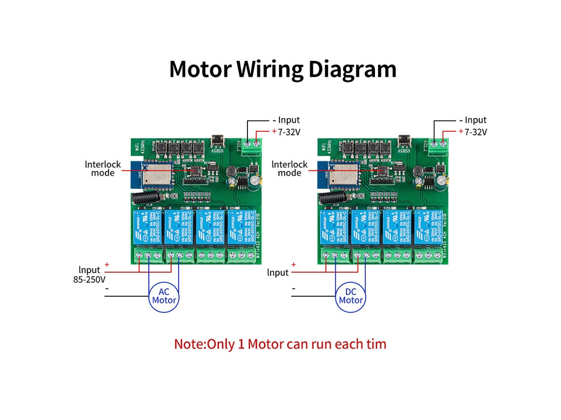 Módulo Controlador De Interruptor Inteligente Tuya Wifi Rf 5v 12v Con Control Mediante La Aplicación Alexa, 1/2/4 Canales