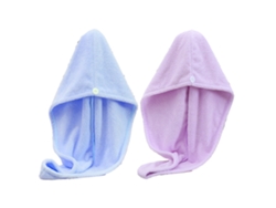 Juego de Toalla Kofihety Turbante Cabello Absorbente Secado Azul - 2 unid (25x15x5cm)