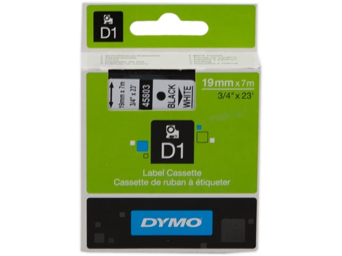 Cinta Etiquetas DYMO D1 19MMX7M Negro/Blanco S0720830