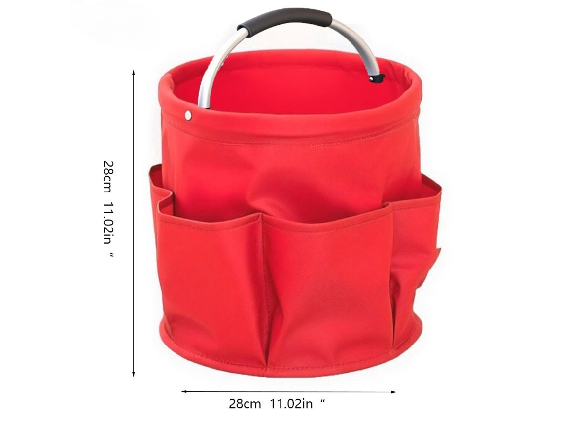 Cesta de almacenamiento plegable y portátil para camping, picnics y organización de herramientas (abierta / roja) Czhhmart