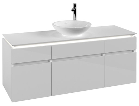 Módulo de lavabo Villeroy &amp Boch Legato B586 1400x550x500mm centro lavabo iluminación LED