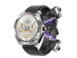 Reloj inteligente Yunzii T95 2 en 1 TWS con Bluetooth, llamadas, música, frecuencia cardíaca y podómetro - Plateado (versión en inglés)
