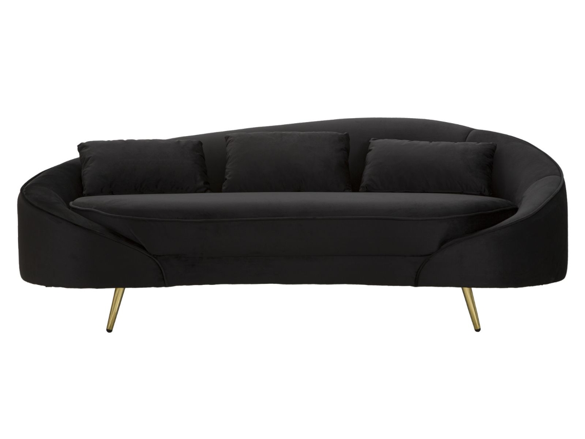 Sofá 3 plazas Oslo con cojines negros cm 185X84X68 MAURO FERRETTI