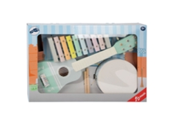 Juego de instrumentos musicales de madera Small Foot, 7 piezas en tonos pastel.